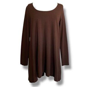 Bryn Walker Womens Tunic Top Sz Small Brown Bamboo Organic Cotton Lagenlook